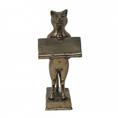CAT CARD TRAY BRASS GOLD COLORED 